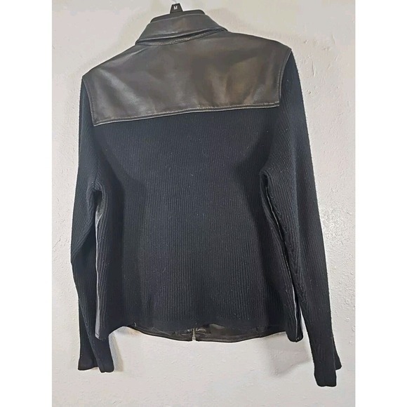 Jaclyn Smith Classic Black Leather Riding Jacket Large, 1990's - Picture 2 of 4